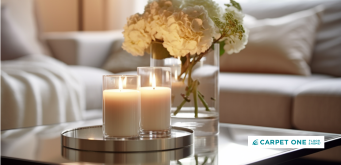 candles in living room